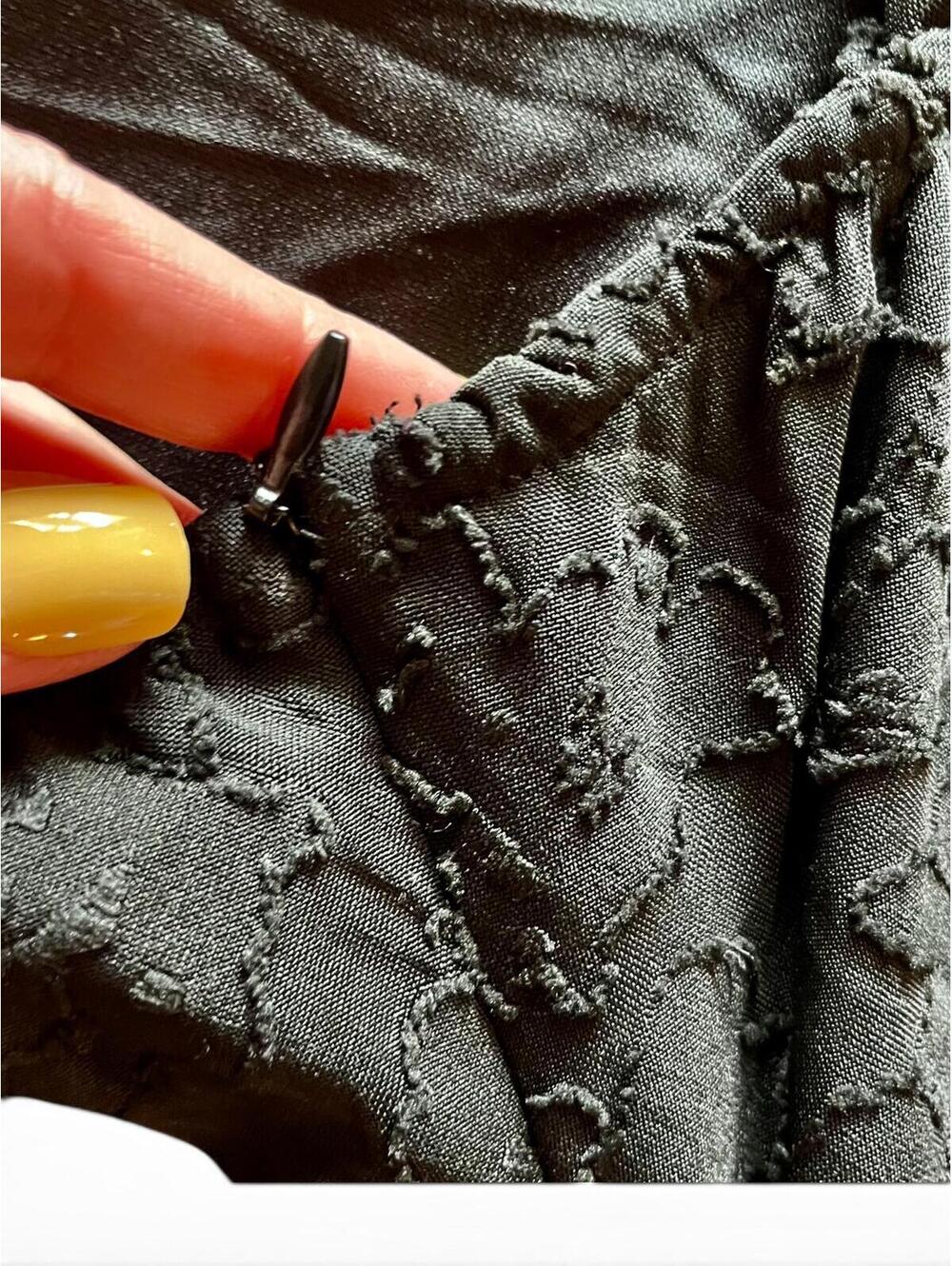 Black Textured Sleeveless Asymmetric Maxi Dress - Picture 4 of 6